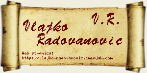 Vlajko Radovanović vizit kartica